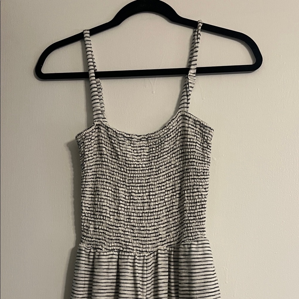 Old Navy Black and White Striped Jumpsuit